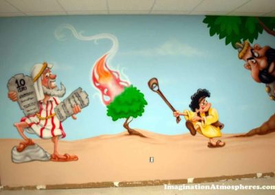 Moses and David Cartoon Bible Mural