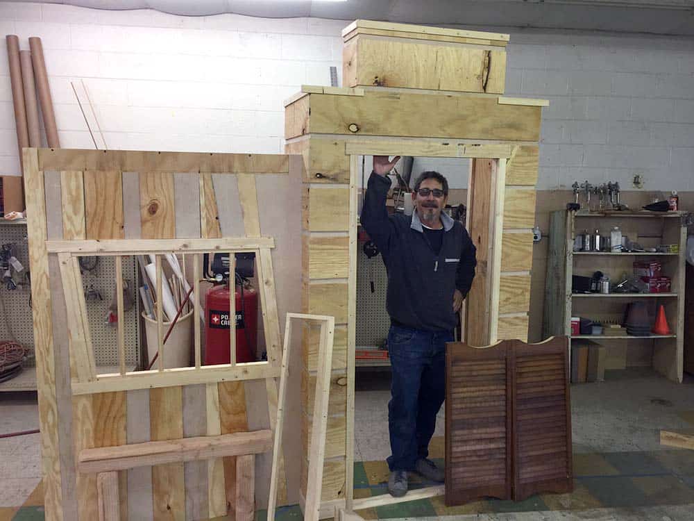 Brent Hooper with Sheriff's Office Puppet Stage.