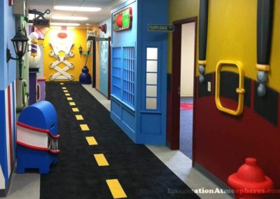 Cartoon Kids Town Themed Hallway